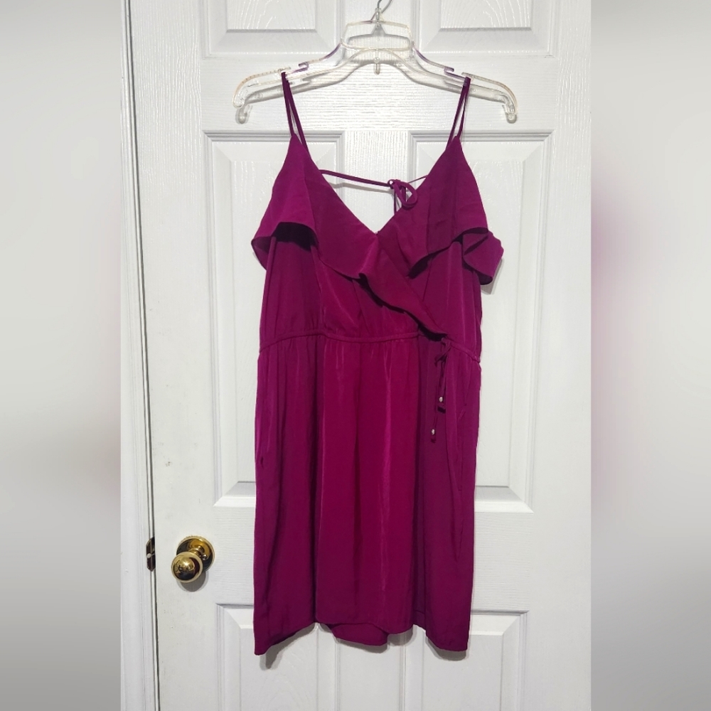 Crossover Frill Neck Dress